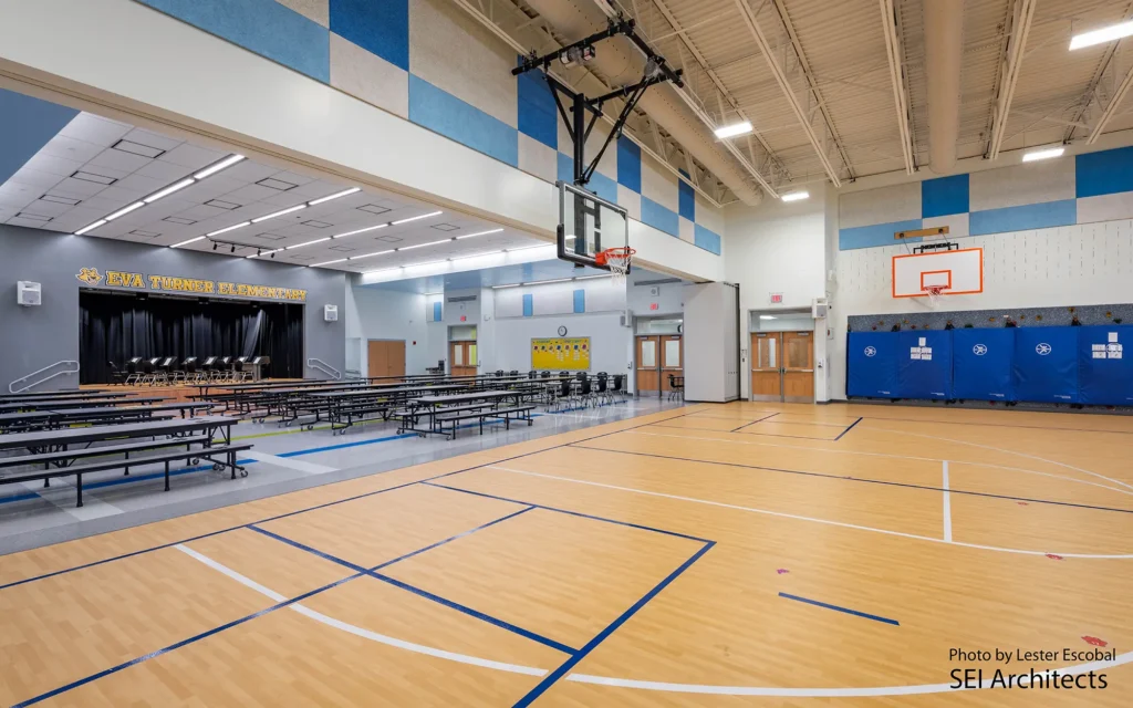 SEI- Eva Turner Cafe Gym Photo by Smolen Emr Ilkovitch Architects